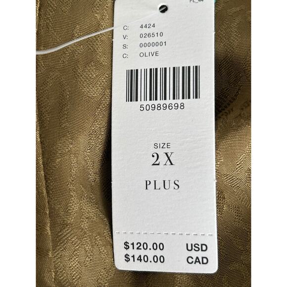 Maeve Anthropologie Jacket Womens Size 2X Satin Bomber Olive Green Full Zip - Picture 8 of 11